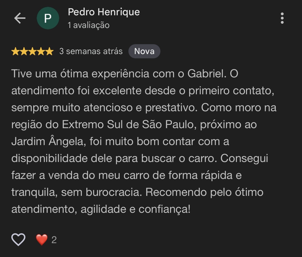 Depoimento no WhatsApp